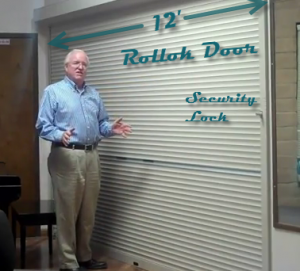Rollok Door used to provide easy access to 12' opening choir robe closet