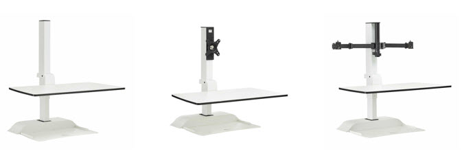 Electric Adjustable Work Surface Mounted Monitor/Keyboard Adjuster - 1 or 2 monitors or laptop holder